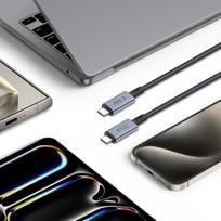 240w laidas - Tech-Protect UltraBoost Max USB-C 4.0 / USB-C 4.0 PD kabelis 240W 1m Pilkas (Grey) - 4 nuotrauka