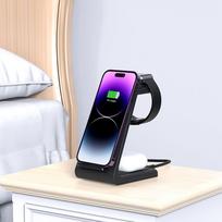 apple pakrovejas - Tech-Protect wireless charger A36 3in1 QI15W, black | 5906302372140 - 3 nuotrauka
