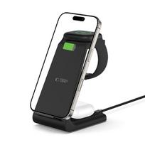 apple pakrovejas - Tech-Protect wireless charger A36 3in1 QI15W, black | 5906302372140 - 5 nuotrauka