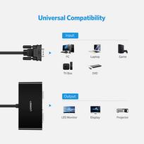 vga splitter - UGREEN 40254 VGA video splitter up to 2x VGA - 1m (black) - 12 nuotrauka