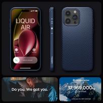 iphone 15 pro telefonai - Spigen "Liquid Air iPhone 15 Pro Max" Navy Blue - 2 nuotrauka