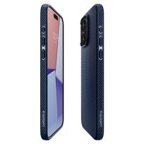 iphone 15 pro telefonai - Spigen "Liquid Air iPhone 15 Pro Max" Navy Blue - 9 nuotrauka
