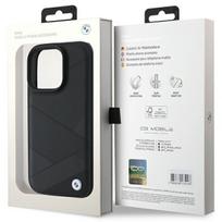 apple iphone 3 telefonas - BMW "Sign Leather Crossing Lines Pattern Case iPhone 16 Pro" Black - 2 nuotrauka