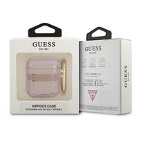 apple airpods ausines - Guess TPU Printed Stripe Case for Airpods 1/ 2 Pink - 2 nuotrauka