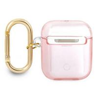 apple airpods ausines - Guess TPU Printed Stripe Case for Airpods 1/ 2 Pink - 3 nuotrauka