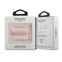 ausines rozines - Guess TPU Printed Stripe Case for Airpods Pro Pink - 2 nuotrauka