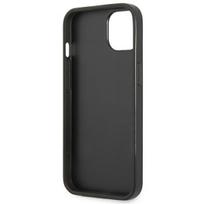 dekliukas iphone 13 mini - Guess "Saffiano Triangle Logo iPhone 13 mini" Black - 3 nuotrauka