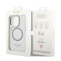 apple iphone 14 pro case with magsafe - Apple iPhone 14 Pro Max Guess Metal Outline Case with MagSafe - Sidabrinis (Silver) - 2 nuotrauka