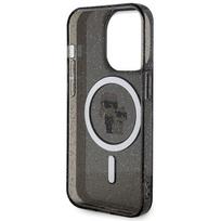 telefono deklas karl lagerfeld - Karl Lagerfeld "KLHMP15LHGKCNOK Karl & Choupette Glitter MagSafe iPhone 15 Pro" Black - 3 nuotrauka