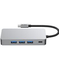 sd usb c adapteris - Tech-Protect HB05 HUB 9in1 USB-C + USB 2.0 + USB 3.0 + HDMI 4K 60Hz + SD/TF + PD 100W + RJ45 adapteris Pilkas (Gray) - 6 nuotrauka