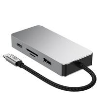 sd usb c adapteris - Tech-Protect HB05 HUB 9in1 USB-C + USB 2.0 + USB 3.0 + HDMI 4K 60Hz + SD/TF + PD 100W + RJ45 adapteris Pilkas (Gray) - 7 nuotrauka