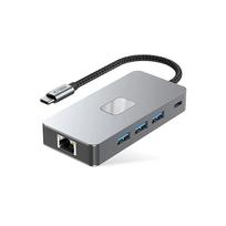 sd usb c adapteris - Tech-Protect HB05 HUB 9in1 USB-C + USB 2.0 + USB 3.0 + HDMI 4K 60Hz + SD/TF + PD 100W + RJ45 adapteris Pilkas (Gray) - 8 nuotrauka