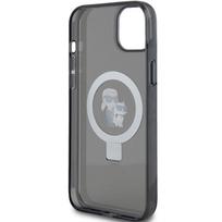 iphone 13 telefono deklas karl lagerfeld - Karl Lagerfeld "Ring Stand Karl and Choupettte MagSafe iPhone 15" Black - 3 nuotrauka