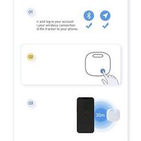 gps tracker -  Baseus T2 Pro Smart Device Tracker  (baltas) - 9 nuotrauka