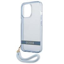ausines apple 2 pro - Apple iPhone 13 Pro Guess dėklas Translucent Stap (GUHCP13LHTSGSB) mėlynos spalvos - 4 nuotrauka