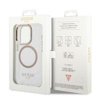 apple iphone 14 pro max - Apple iPhone 14 Pro Max Guess Dėklas Metal Outline Magsafe (GUHMP14XHTRMD) aukso spalvos - 2 nuotrauka