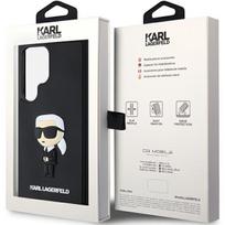 samsung telefonai - Samsung Galaxy S24 Ultra Karl Lagerfeld 3D Rubber Ikonik dėklas - Juodas (Black) - 2 nuotrauka