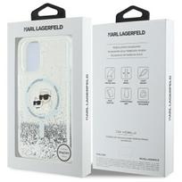 iphone16 - Karl Lagerfeld "Liquid Glitter Karl and Choupette Head MagSafe iPhone 16 Plus" Clear - 2 nuotrauka