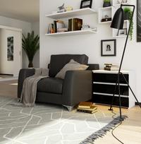 3 stalciu komoda - Naktinė spintelė-komoda NORE CL3 60 cm, balta/juoda - 2 nuotrauka