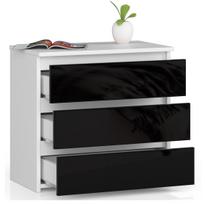 3 stalciu komoda - Naktinė spintelė-komoda NORE CL3 60 cm, balta/juoda - 5 nuotrauka