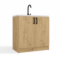 virtuvine spintele 80 cm - Topeshop Apatinė virtuvės spintelė KATIA D-80 DĄB ARTISAN (Artisan Oak) - 2 nuotrauka