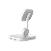 wireless magsafe charger - Tech-Protect QI15W-A27 3in1 Magnetinis Belaidis Įkroviklis MagSafe Baltas (White) - 4 nuotrauka