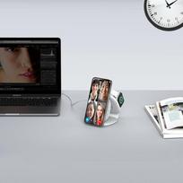 apple watch 1 - Tech-Protect QI15W-A32 3in1 Magnetic MagSafe Wireless Charger Pilkas (Grey) - 6 nuotrauka