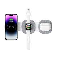 apple watch 1 - Tech-Protect QI15W-A32 3in1 Magnetic MagSafe Wireless Charger Pilkas (Grey) - 8 nuotrauka