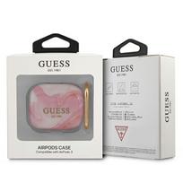 ausines rozines - Guess GUA3UNMP Marble case for Airpods 3 Pink - 2 nuotrauka