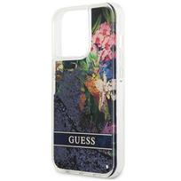 deklas iphone 13 guess - Guess "Liquid Glitter Flower Case iPhone 13 Pro" Blue - 4 nuotrauka