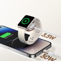5w usb pakrovejas - Joyroom S-IW012 Greito įkrovimo magnetinis įkroviklis 2-in-1 30W 1.5 m (Balta - White) - 9 nuotrauka