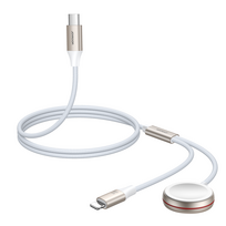 5w usb pakrovejas - Joyroom S-IW012 Greito įkrovimo magnetinis įkroviklis 2-in-1 30W 1.5 m (Balta - White) - 12 nuotrauka