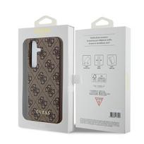 galaxy s24 plus deklas - Guess 4G Metal Gold Logo dėklas Samsung Galaxy S24 Plus Rudas (Brown) - 2 nuotrauka