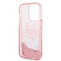 telefono deklas karl lagerfeld - Karl Lagerfeld "Glitter Choupette Head iPhone 14 Pro" Pink - 3 nuotrauka