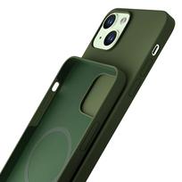 iphone 14 silikoninis deklas - 3MK "Hardy Silicone MagCase iPhone 15 Plus" Alpine Green - 5 nuotrauka
