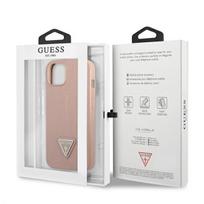 dekliukas iphone 13 mini - Guess "Saffiano Triangle Logo iPhone 13 mini" Pink - 2 nuotrauka