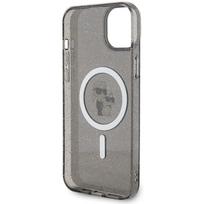 iphone 13 telefono deklas karl lagerfeld - Karl Lagerfeld "KLHMP15SHGKCNOK Karl & Choupette Glitter MagSafe iPhone 15" Black - 3 nuotrauka