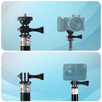 juodas - Tech-Protect GA100 Selfie Stick GoPro / DJI Juodas (Black) - 6 nuotrauka