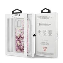 dekliukas iphone 13 mini - Guess "Peony Liquid Glitter iPhone 13 mini" Pink - 2 nuotrauka