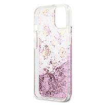 dekliukas iphone 13 mini - Guess "Peony Liquid Glitter iPhone 13 mini" Pink - 3 nuotrauka