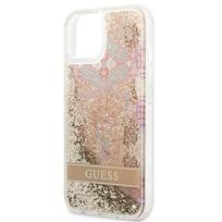 dekliukas iphone 13 mini - Guess "Liquid Glitter Paisley Case iPhone 13 mini" Gold - 4 nuotrauka