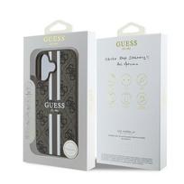 iphone 16 plus deklas - Guess 4G Printed Stripes MagSafe Apple iPhone 16 Plus – Rudas (Brown) - 2 nuotrauka