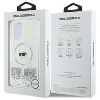 iphone 16 deklas - Karl Lagerfeld "Liquid Glitter Karl Head Magsafe iPhone 16" Clear - 2 nuotrauka