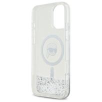 iphone 16 deklas - Karl Lagerfeld "Liquid Glitter Karl Head Magsafe iPhone 16" Clear - 3 nuotrauka