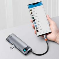 baseus hdmi usb c hub rj45 - Baseus USB HUB 1x RJ-45 1x USB-C + 3x USB-A 3.0 (BSU3032) - 2 nuotrauka