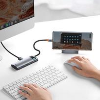 baseus hdmi usb c hub rj45 - Baseus USB HUB 1x RJ-45 1x USB-C + 3x USB-A 3.0 (BSU3032) - 12 nuotrauka