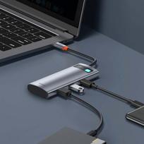 baseus hdmi usb c hub rj45 - Baseus USB HUB 1x RJ-45 1x USB-C + 3x USB-A 3.0 (BSU3032) - 14 nuotrauka