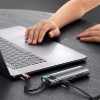 baseus hdmi usb c hub rj45 - Baseus USB HUB 1x RJ-45 1x USB-C + 3x USB-A 3.0 (BSU3032) - 17 nuotrauka