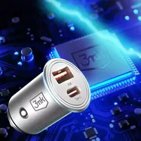 car charger pd - Automobilinis įkroviklis 3MK HyperCar, USB/USB Type-C, sidabro, 30 W - 3 nuotrauka