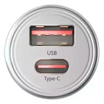 car charger pd - Automobilinis įkroviklis 3MK HyperCar, USB/USB Type-C, sidabro, 30 W - 4 nuotrauka